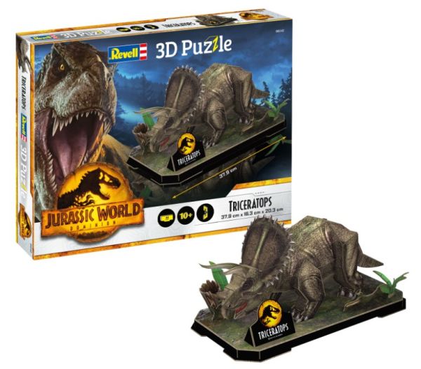 REV00242 - Puzzle 3D 50 piezas Triceratops Jurassic World - 1