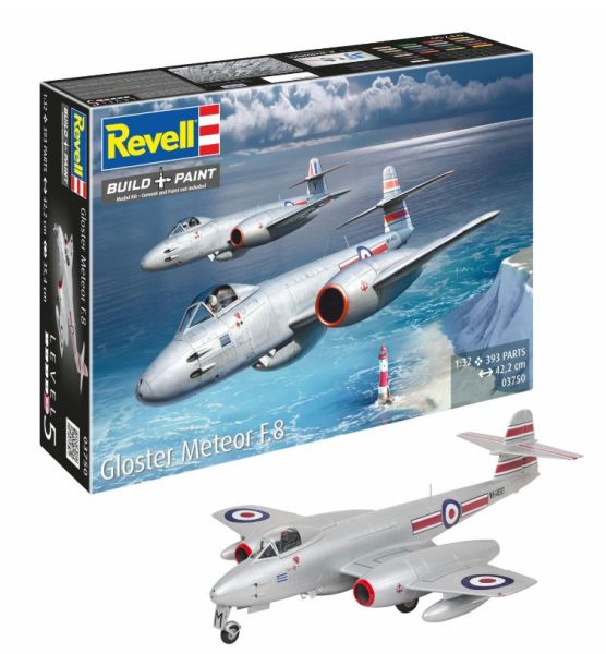 REV03750 - Avión militar GLOSTER Meteor F.8 para ensamblar y pintar. - 1