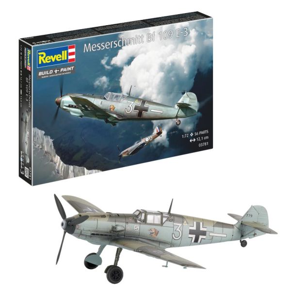 REV03781 - Avión militar MESSERSCHMITT BF109E-3 para ensamblar y pintar. - 1