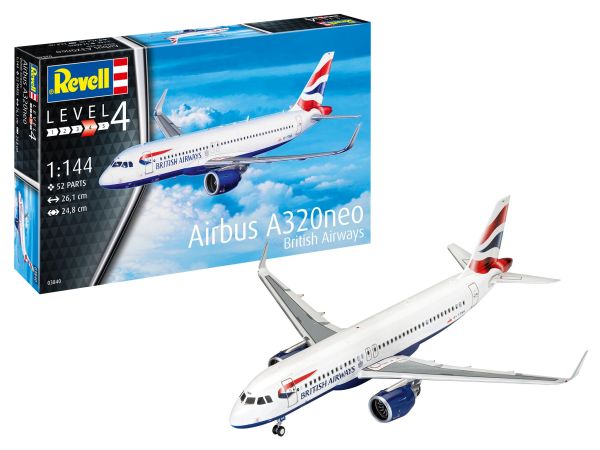 REV63840 - Model Set AIRBUS A320 Neo British Airways para montar con pintura - 1