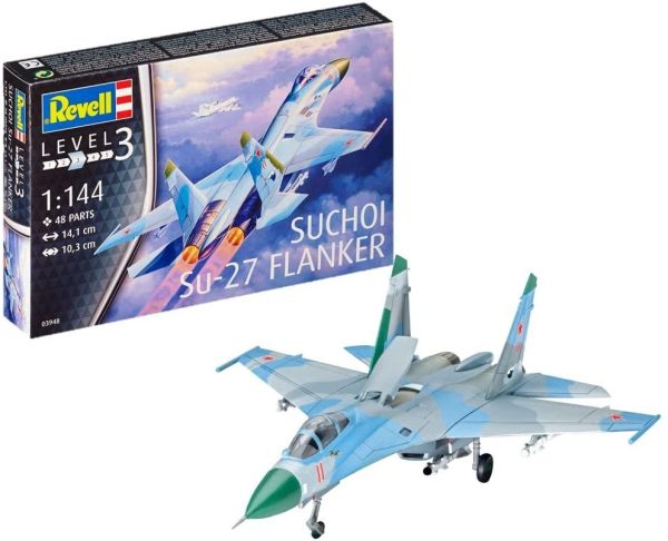 REV03948 - Avión de combate Su-27 Flanker para montar y pintar - 1