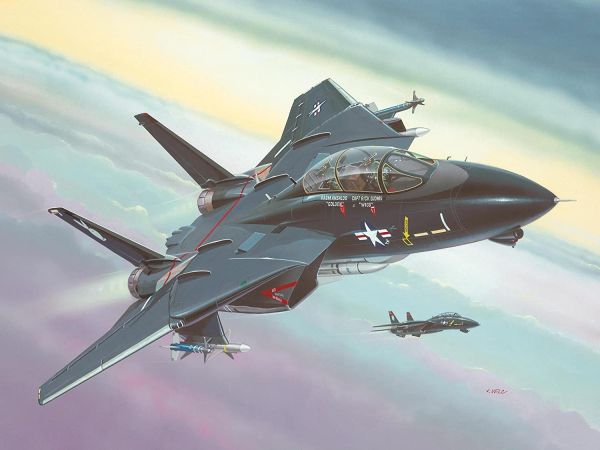 REV04029 - Avión de combate F-14A Tomcat negro para montar y pintar - 1