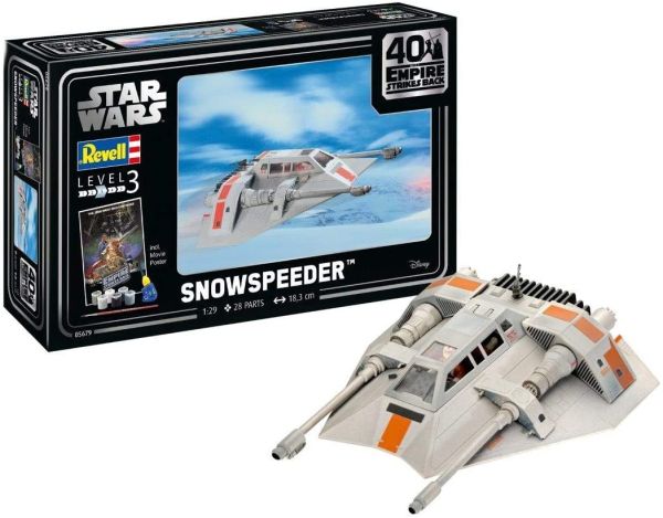 REV05679 - Snowspeeder - 40 Aniversario El Imperio Contraataca STAR WARS pintura y cola incluida para montar y pintar - 1