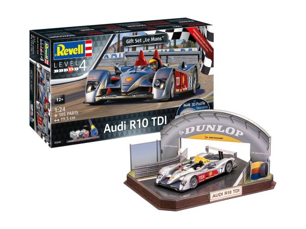 REV05682 - Caja Regalo Audi R10 TDI LeMans + Puzzle 3D para montar y pintar - 1