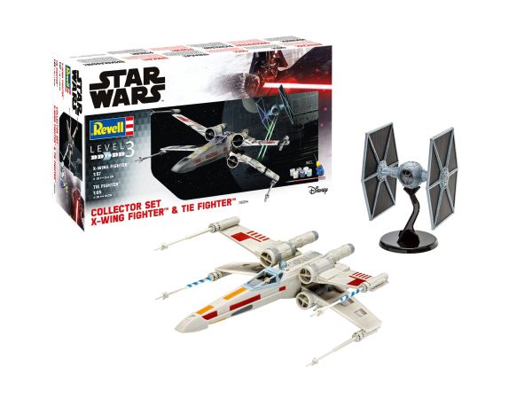 REV06054 - Set de Coleccionista X-Wing Fighter + TIE Fighter STAR WARS con pintura para montar - 1