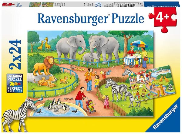 RAV078134 - Rompecabezas de 2x24 piezas Un día en el zoológico - 1