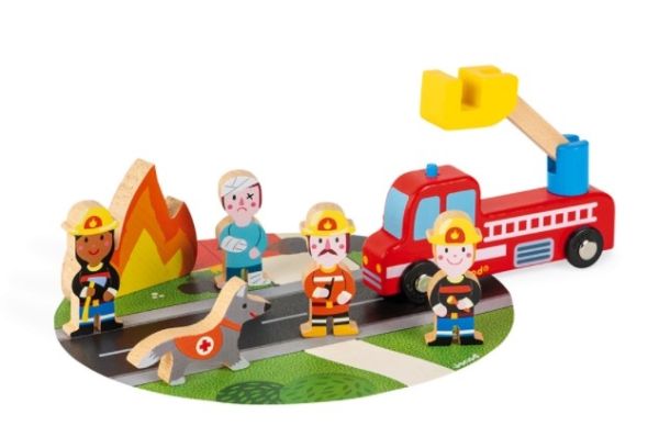 JAN08589 - Juego de bomberos de madera - 1