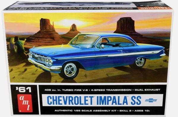 AMT1013/12 - CHEVROLET Impala SS 1961 Azul para montar y pintar - 1