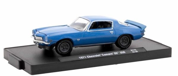 M2M-11228-115-A - Chevrolet Camaro SS350 de 1971, azul, todavía en su embalaje original. - 1