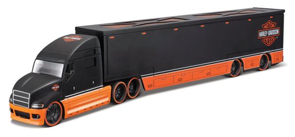MST11516 - Camión 6x4 con remolque 2 Ejes HARLEY DAVIDSON Negro y Naranja - 1