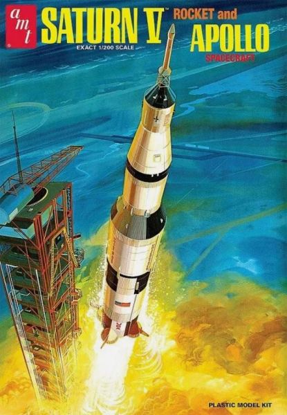 AMT1174/12 - Cohete Saturno V con cápsula Apolo para montar y pintar - 1