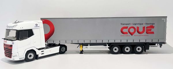 ELI118452 - DAF XG 4x2 con remolque de lona de 3 ejes, COUE Transport - 1