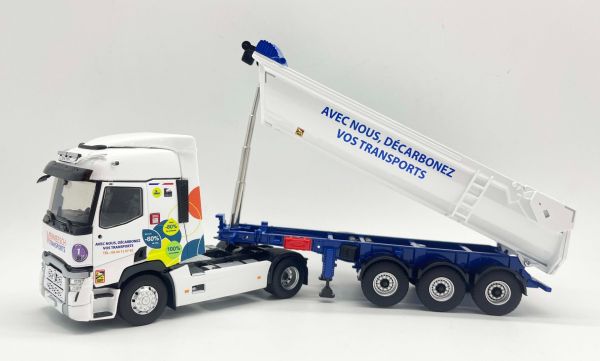 ELI118537 - RENAULT T 480 4x2 con volquete de construcción de 3 ejes TP TIP VERMEESCH Transports - 1