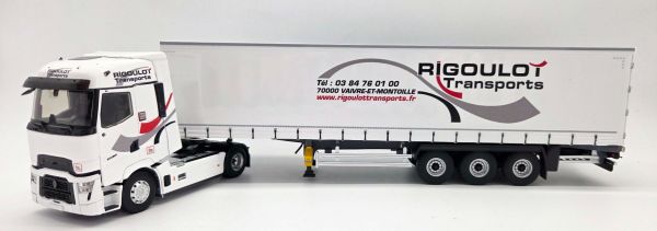 ELI118652 - RENAULT T High 4x2 con remolque de lona de 3 ejes - RIGOULOT Transport - 1