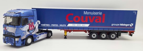 ELI118703 - Renault T-High 4x2 2023, Route 66, GRANDCOLAS con remolque de lona de 3 ejes, COUVAL Menuiserie - 1