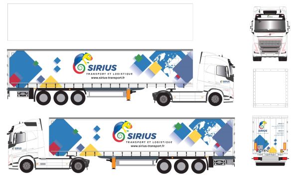 ELI118807 - VOLVO FH 4x2 2020 con remolque de lona de 3 ejes SIRIUS Transport et Logistique - 1