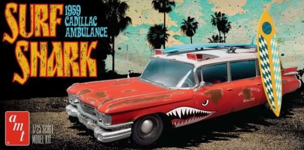 AMT1242/12 - CADILLAC Ambulance 1959 -Surf Shark para montar y pintar - 1