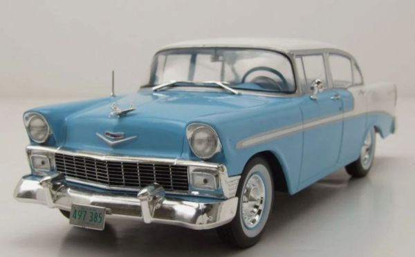 WBXWB124248 - Chevrolet Bel Air Hardtop de 4 puertas de 1956, Azul y Blanco - 1