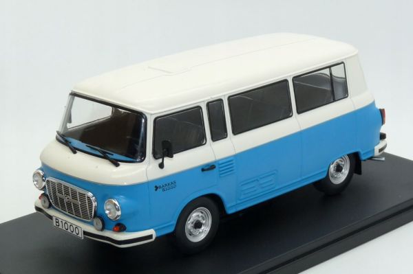 WBXWB124253 - Barkas B1000 Bus de 1970, Azul y Blanco - 1