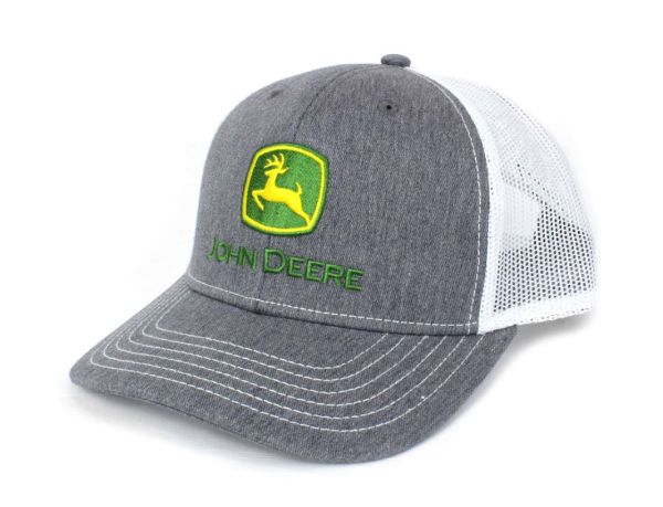 JA1308-3346-HGWH - Gorra gris JOHN DEERE con malla trasera blanca - 1