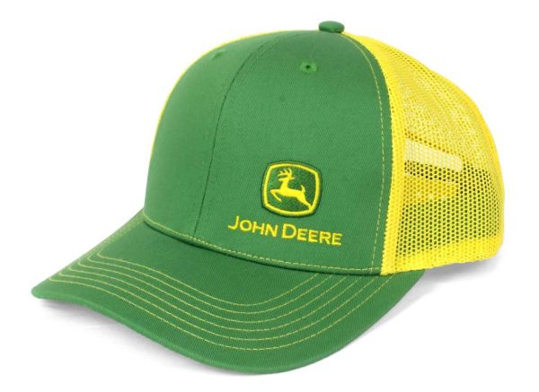 JA1308-3359-GR - Gorra verde JOHN DEERE con malla trasera amarilla - 1
