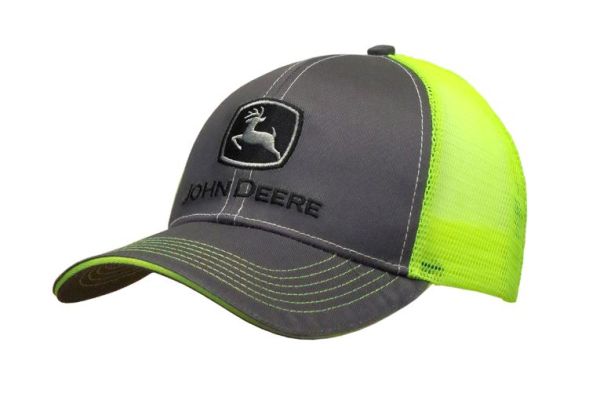 MC13080411CH - Gorra John Deere gris y amarilla fluorescente con parte trasera de malla - 1