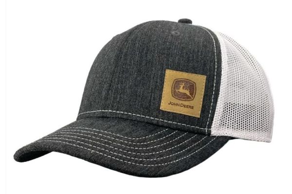 MC13080620BK - Gorra negra con parte trasera de malla blanca y parche JOHN DEERE - 1