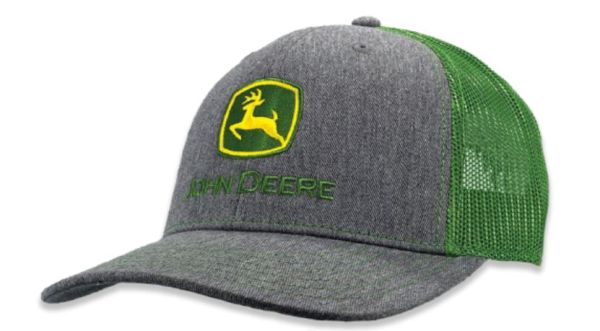 MC13083346GR - Gorra gris con malla verde trasera JOHN DEERE - 1