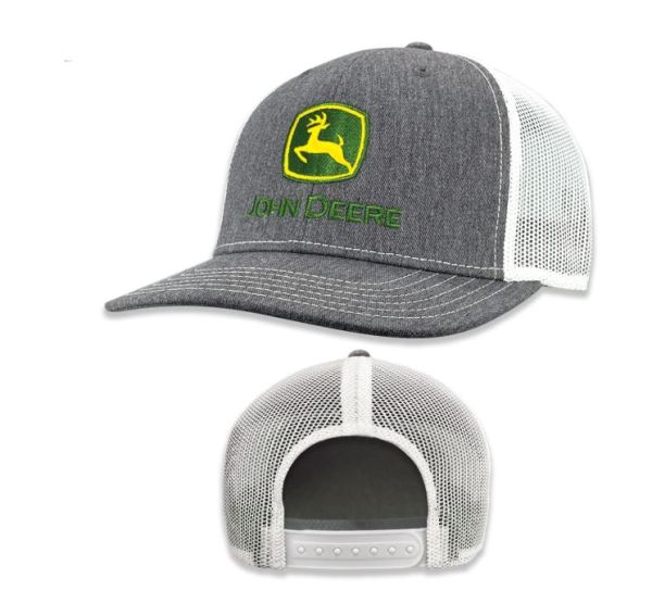 MC13083346HG - Gorra de malla JOHN DEERE gris y blanca - 1