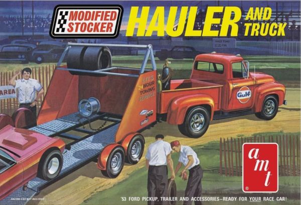 AMT1310/12 - FORD Pick-up con remolque porta coches GULF para montar y pintar - 1