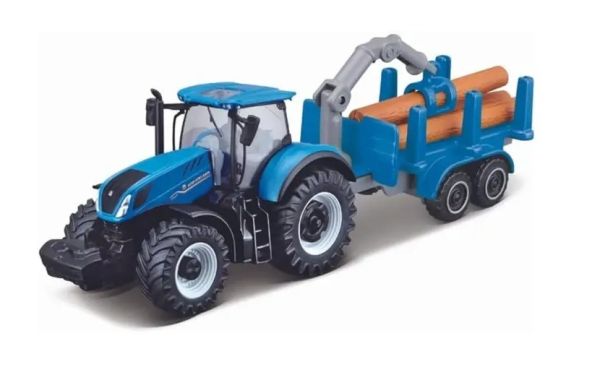 MST15590-B - NEW HOLLAND T7.185 HD con rimorchio forestale, in blister - 1