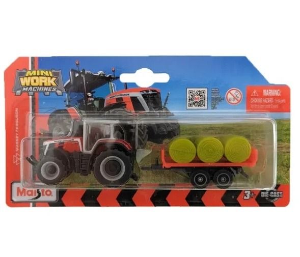 MST15590-D - MASSEY FERGUSON 8S.265 con pianale e rotopressa, in blister - 1