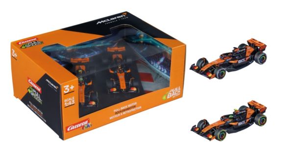CARRERA15813035 - Pack de 2 McLaren de fricción - MCL36 n.º 4 L. Norris / MCL39 n.º 81 O. Piastri - 1