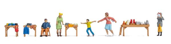 NOC16281 - 5 Figuras con mesas sobre el tema - Mercado de pulgas - 1