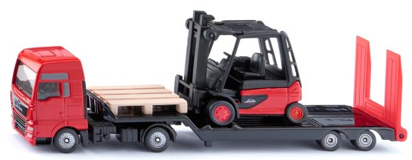 SIK1763 - Camión MAN 4x2 con plataforma portamaquinaria y carretilla elevadora LINDE - 1
