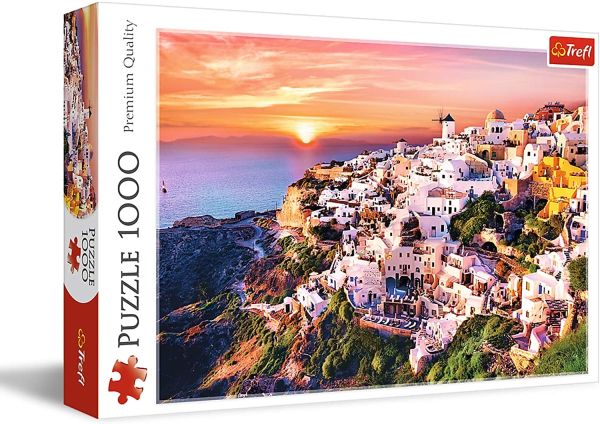 TRF10435 - Puzzle 1000 Piezas Una puesta de sol sobre Santorini - 1