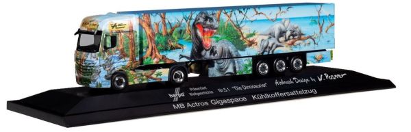 HER121934 - MERCEDES Actros Gigaspace 4x2 con remolque frigorífico 3 Ejes HERPA Historia Los Dinosaurios - 1