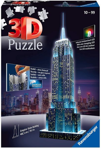 RAV125661 - Rompecabezas 3D Empire State Building iluminado de 216 piezas - 1