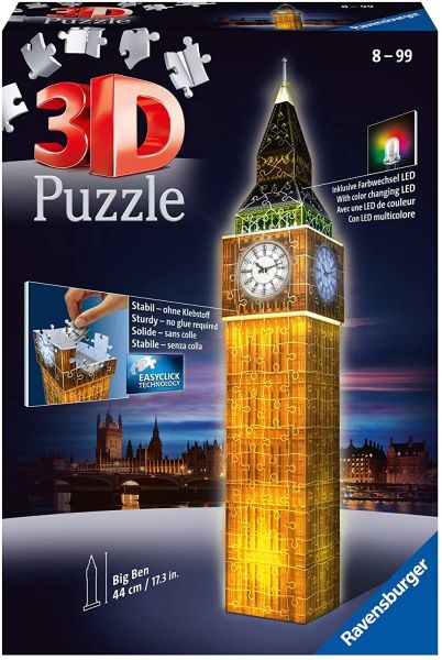 RAV125883 - Puzzle 3D 216 Piezas Big Ben iluminado - 1