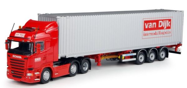 TEK65883 - SCANIA 3 ejes con portacontenedores de 3 ejes y contenedor de 40 pies 