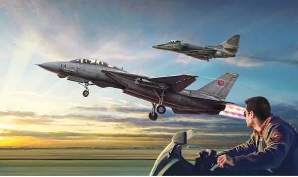 ITA1422 - US Navy Fighter Top Gun - F-14A vs A-4F para montar y pintar - 1