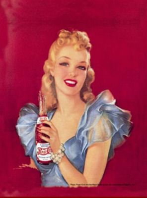 IES09P - Placa de chapa: Pepsi Cola roja Pin-Up - 1