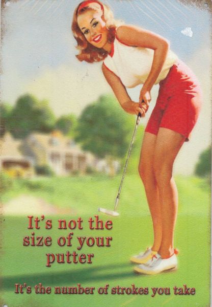 IES18M - Placa de chapa: Pin-Up Golfer - 1