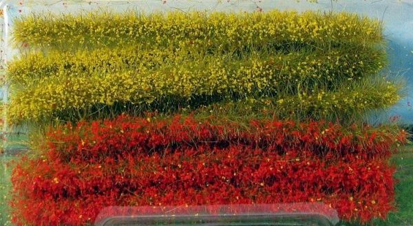 HEK1814 - Pack de 10 tiras de césped amarillo y rojo 10 cm - 1