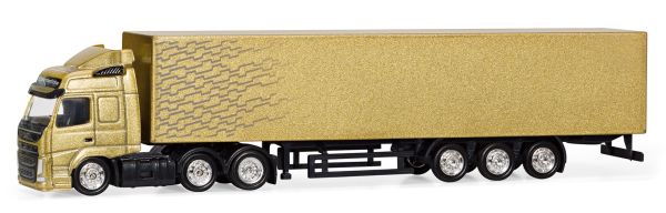 MOT300042 - VOLVO FM 6x4 con remolque caja rigida 3 ejes dorado Escala 1/87 - 1