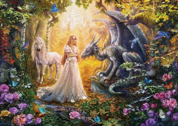 EDU17696 - Puzzle 1500 Piezas el Dragón la Princesa y el Unicornio - 1