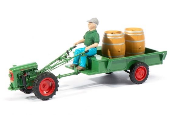 SCH8952 - HOLDER timón con remolque una figura y dos barriles - 1