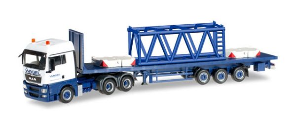 HER304696 - MAN TGX 6x4 con plataforma de 3 ejes y brazo para grúa LIEBHERR LR1600/2 WASSEL - 1