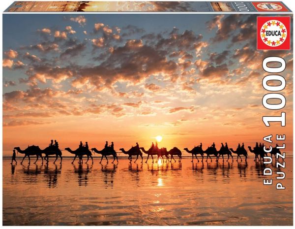 EDU18492 - Rompecabezas de 1000 piezas En el crepúsculo dorado de Cable Beach en Australia - 1