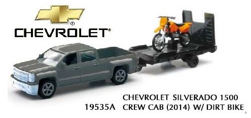 NEW19815B - Pick up CHEVROLET Silverado 1500HD con remolque y motocross naranja - 1